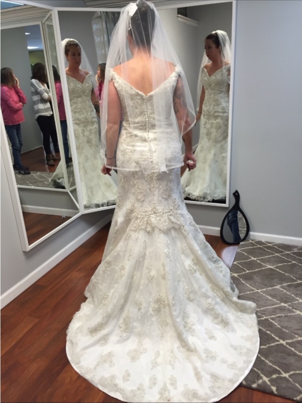Ivory Embellished Lace Wedding Gown
